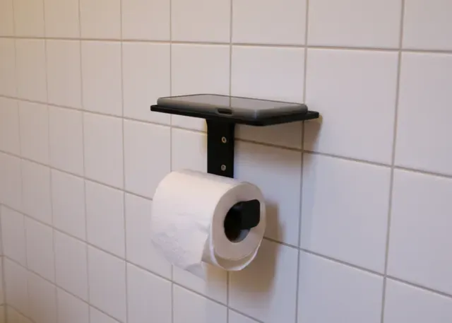 Toilet Paper Holder with Phone Shelf — Image 2 of 7