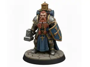 Cleric/Paladin Dwarf Male D&D Miniature (37mm)