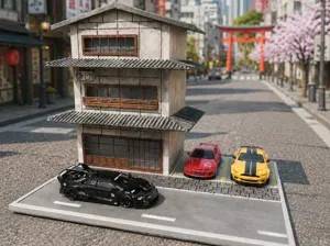 Traditional Japanese house in 1:64 scale