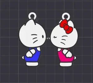 his/her kiss hellokitty keychain (freecommercial)