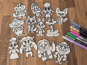 Zootopia Friends Coloring Craft Pack DIY