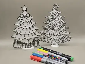 Festive Christmas Tree Coloring Pack 1 Craft DIY