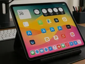 Elegant Ribbed iPad Stand Sleek