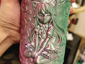 貓娘坐姿造型筆筒