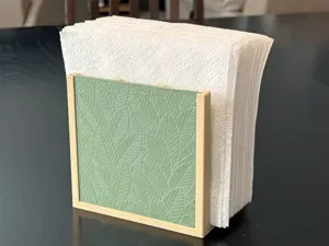 Embossed Leaf Pattern Napkin Holder