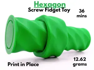 Hexagon Screw Fidget Toy (Print in Place)
