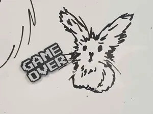 8-Bit Game Over Fridge Magnet (2x 6x2mm Magnets)