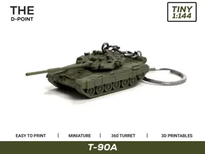 T-90A Mini Tank Keychain | 1:144 Scale