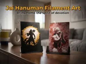 Divine Strength: Lord Hanuman Filament Art