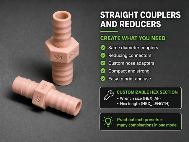 Parametric Auto-Labeled INCH Hose Adapter — Фото 4 из 10
