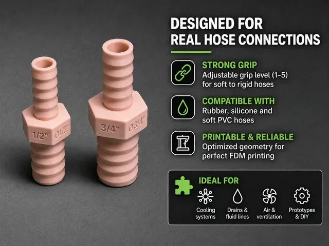 Parametric Auto-Labeled INCH Hose Adapter — Фото 6 из 10