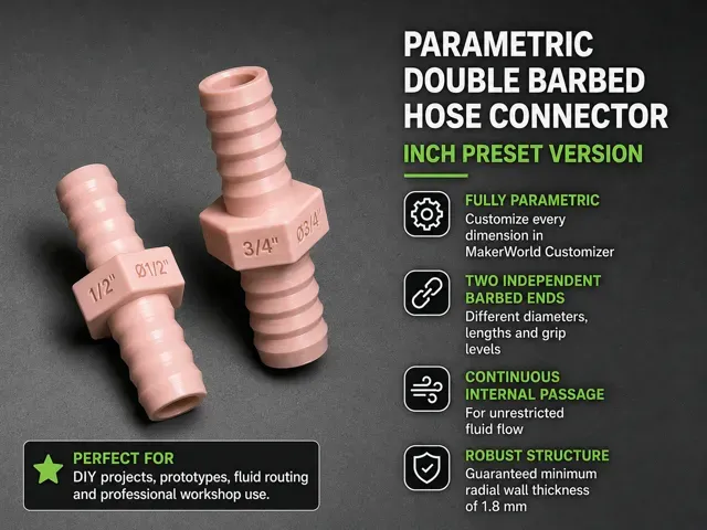 Parametric Auto-Labeled INCH Hose Adapter — Фото 3 из 10