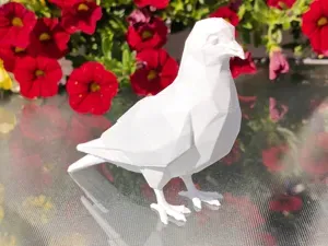 Geometric Low Poly Pigeon Figurine