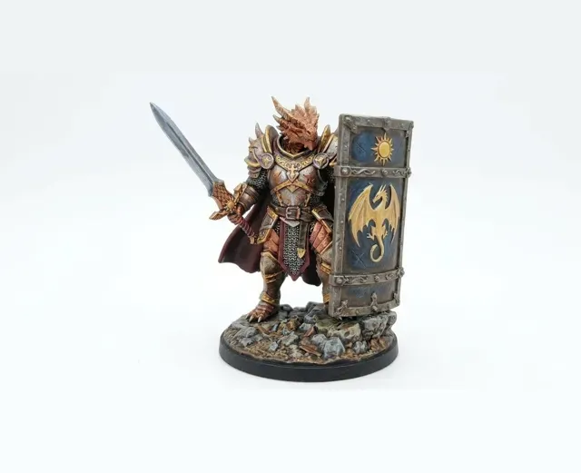 Paladin Dragonborn Male D&D Miniature (48mm) — Фото 7 из 12
