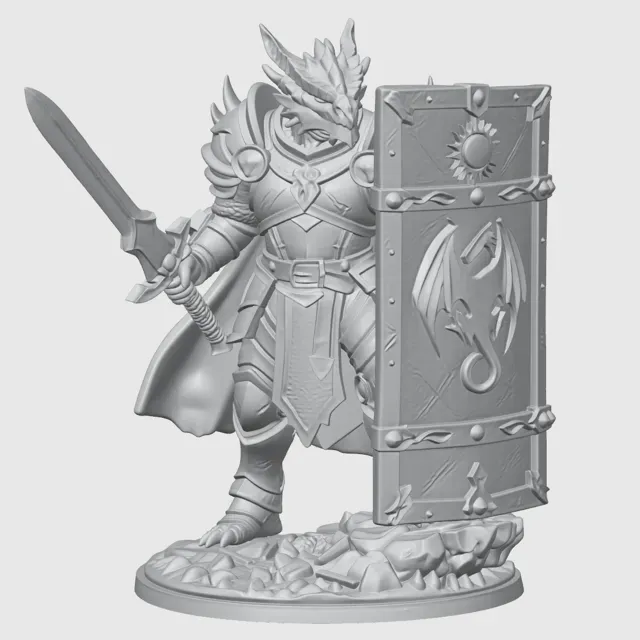 Paladin Dragonborn Male D&D Miniature (48mm) — Фото 8 из 12