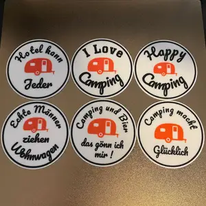 Beer Coasters Glass Drinks with Box camping Camper