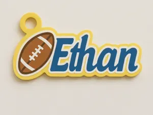 Customizable Football Name Keychain