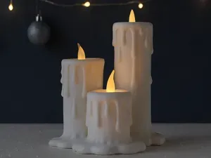 Tealight Holder * 3 Candles with melting Wax