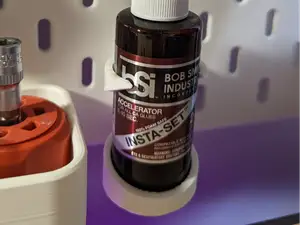 CA glue acc spray mount - Ikea Skadis pegboard