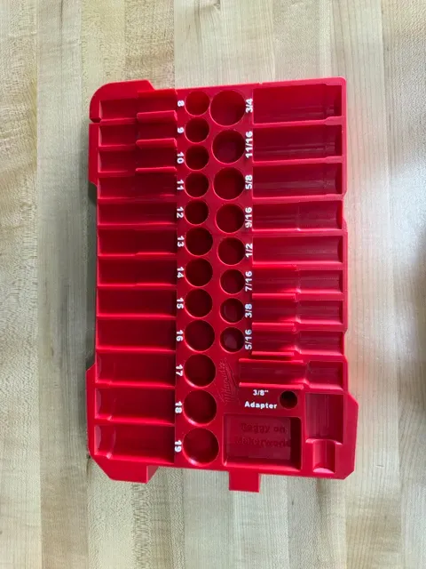 LEFT1U 3/8in 43PC Socket Milwaukee Packout Insert — Image 4 of 4