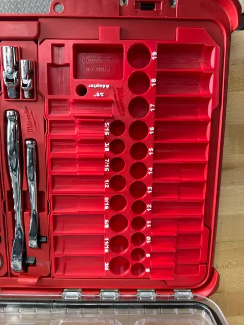 LEFT1U 3/8in 43PC Socket Milwaukee Packout Insert — Image 3 of 4