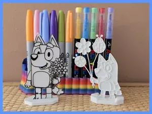 Bluey Spring Summer Flower DIY Coloring No Ams