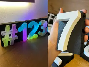 3D Zahl „7“ – modular, LED-fähig & 0–9 Serie