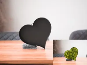 Modern Heart Moss Frame - Minimalist Wall Decor
