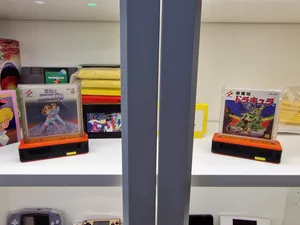 Famicom Disk System diskette stand, thin and thick