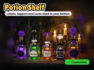 Potion Shelf - Halloween Apothecary Bottle Labels