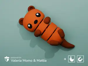 Cute Flexi Pets Otter (Keychain & Magnet)