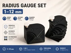 3-in-1 Radius & Chamfer Gauge Set 1–12 mm