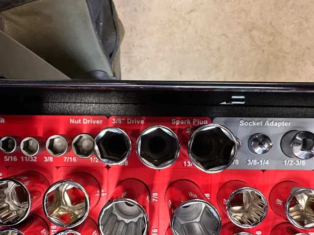 Gridfinity Socket Holder-SAE Spark Plug 3/8" Drive — Image 2 of 4