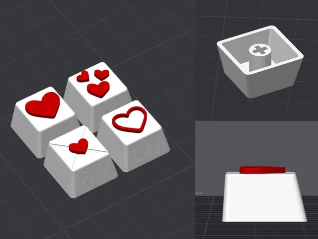 Keycaps: Valentine's Hearts (Cherry MX) — Image 4 of 4