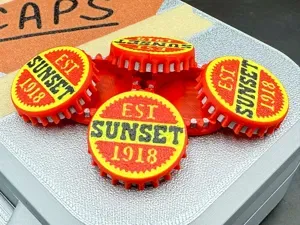 Realistic Sunset Sarsaparilla Bottle Cap (Fallout)