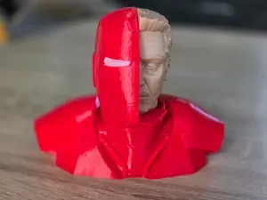 Ironman and Tony Stark half face model