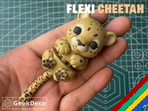 Cute Flexi Cheetah Cub Keychain