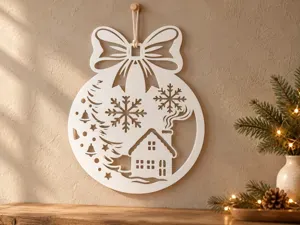 Cozy Cottage & Bow – Large Christmas Decor