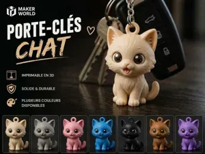porte cles chat mignon