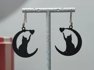 Aretes Gato en la Luna