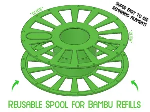 Easy View Reusable Spool for Bambu Refills w/Label