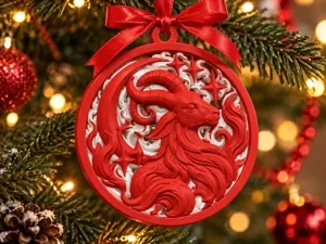 Fire Ram 2027 — Celestial Flame Christmas Ornament
