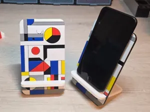 Mobile phone stand Bauhaus inspired 2 dif. angles