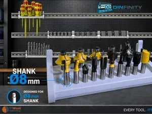 Router Bit Holder 8mm DIN Rail | DIN Infinity