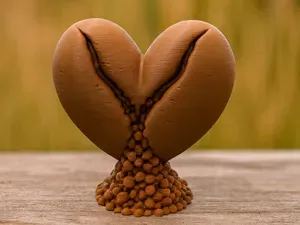Herz aus Kaffeebohnen – Duft der Liebe
