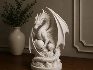 Dragon&Mystic Egg - Fantasy Dragon Sculpture