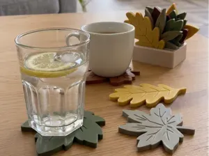 Botanical Autumn Leaf Coaster Set & Holders