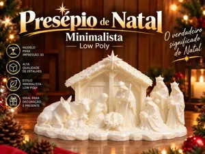 Presépio de Natal Minimalista Low Poly