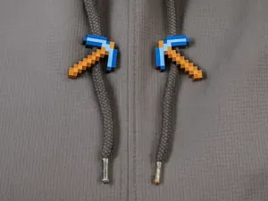 Minecraft Pickaxe Hoodie Drawstring Bead