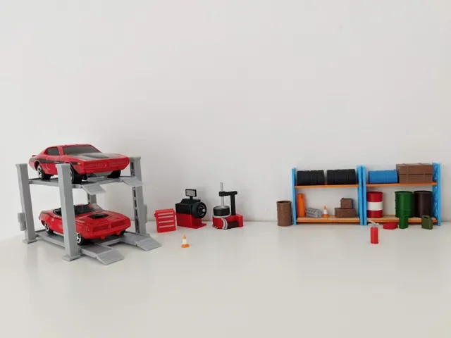 Adjustable height 4-post car lift in 1:64 scale — Фото 7 из 7